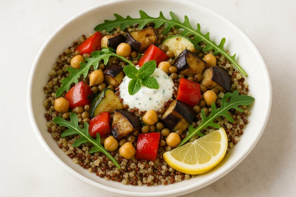 Salade de Quinoa aux Légumes Grillés & Pois Chiches